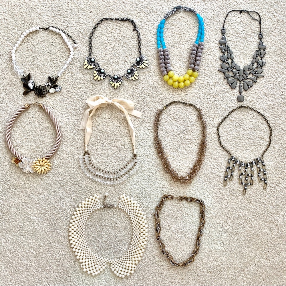 Crystal & Chiffon Ribbon Statement Necklace - Picture 2 of 3